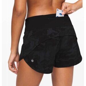 Lululemon Speed Up Short 2.5 Womens Running Athletic Gym black, gray size 6